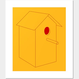 Home Sweet Birdhouse Red Posters and Art